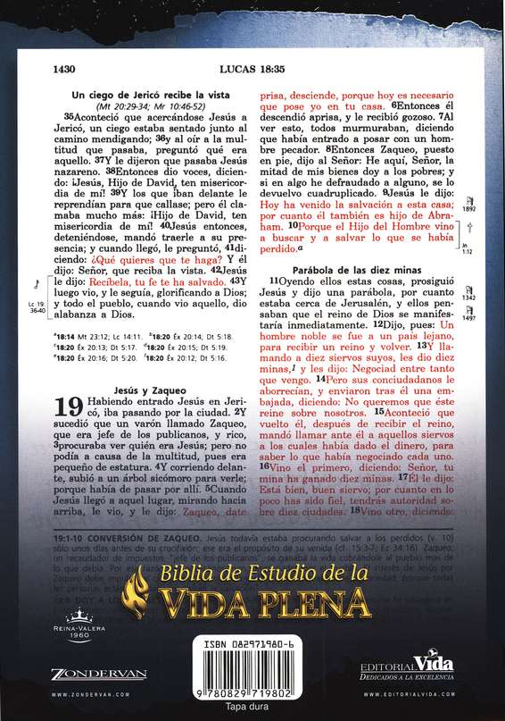 Biblia de Estudio de la Vida Plena - RVR 1960 - Tapa Dura Negra