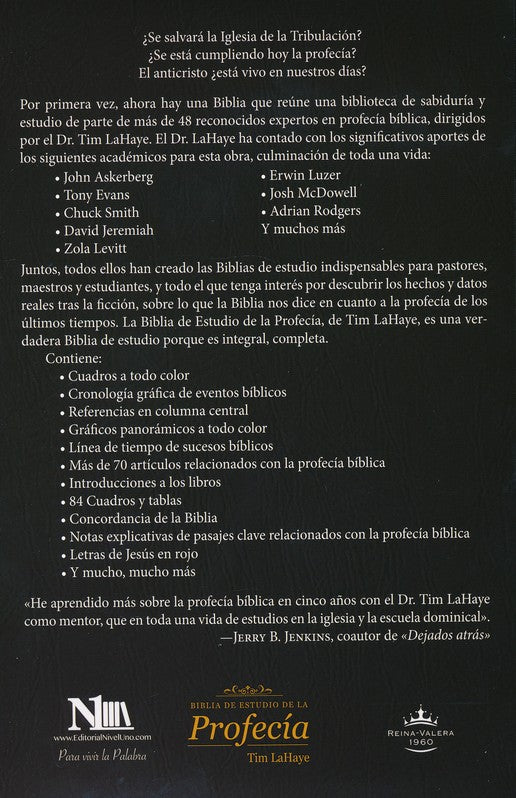 Biblia de Estudio De La Profecía - Tim LaHaye - Imitación Piel, Negro