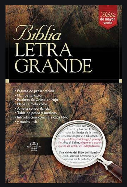 Biblia Letra Grande RVR 1960 - Imitación Piel Negro - Grupo Nelson -