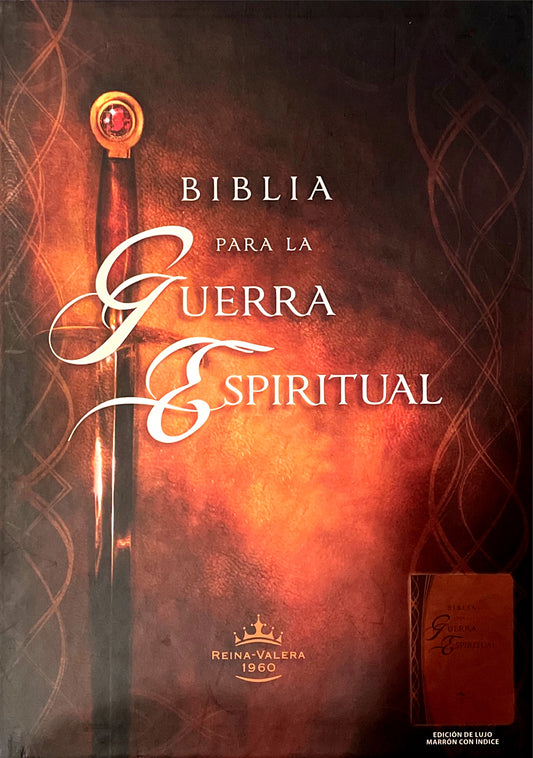 Biblia Para La Guerra Espiritual - RVR1960 - Edición de Lujo - Color Marrón con Índice -