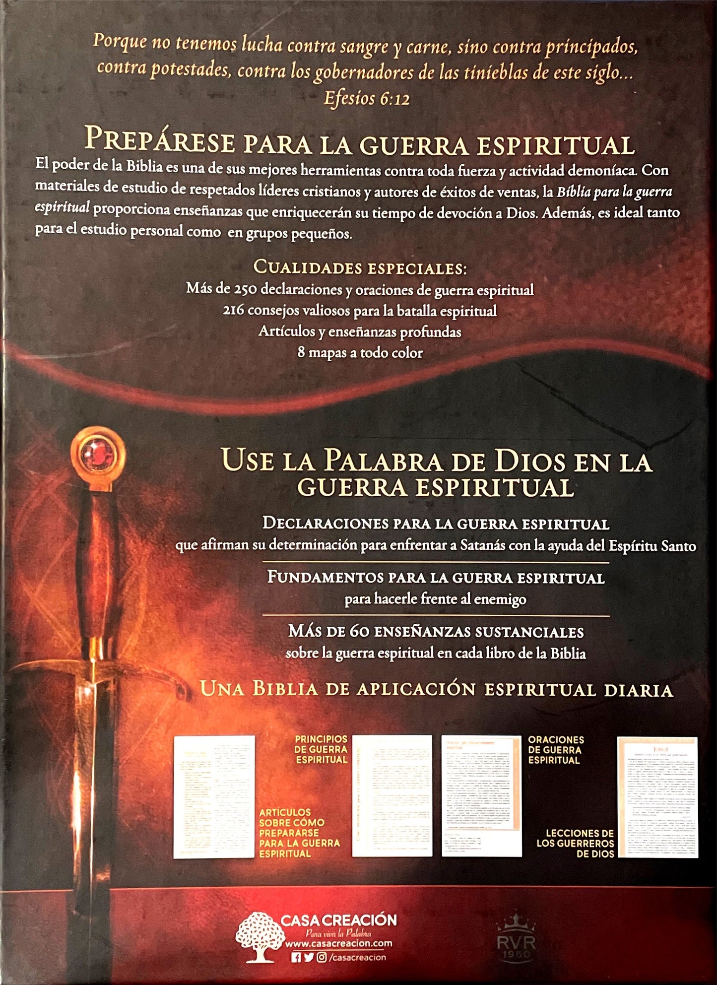 Biblia Para La Guerra Espiritual - RVR1960 - Edición de Lujo - Color Marrón