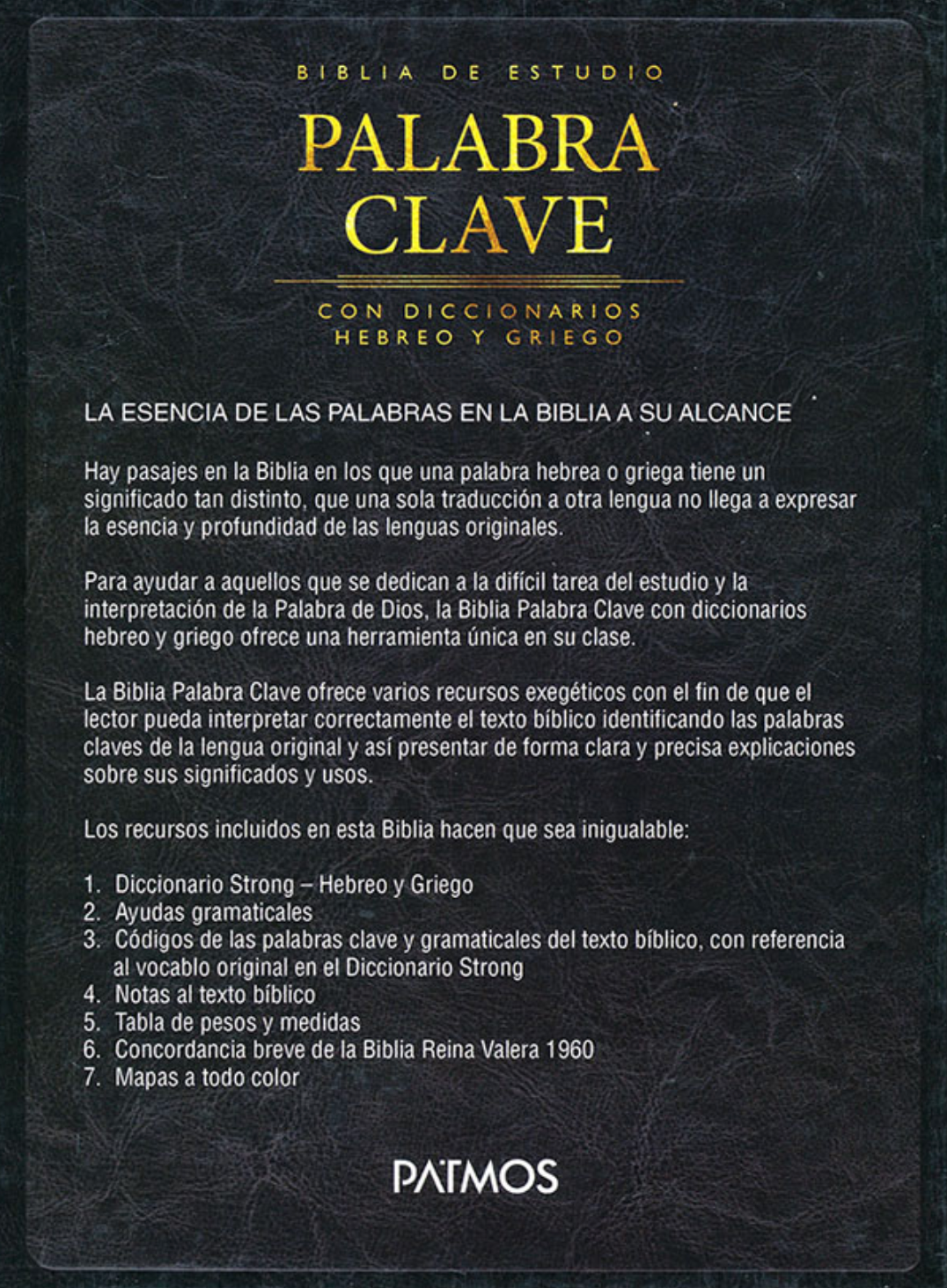 Biblia de Estudio Palabra Clave - Reina Valera 1960 - Negro - PATMOS