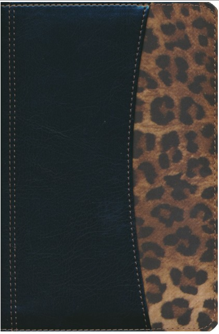 Biblia Edición Compacta Con Cierre, Negro/Leopardo Símil Piel - RVR 1960