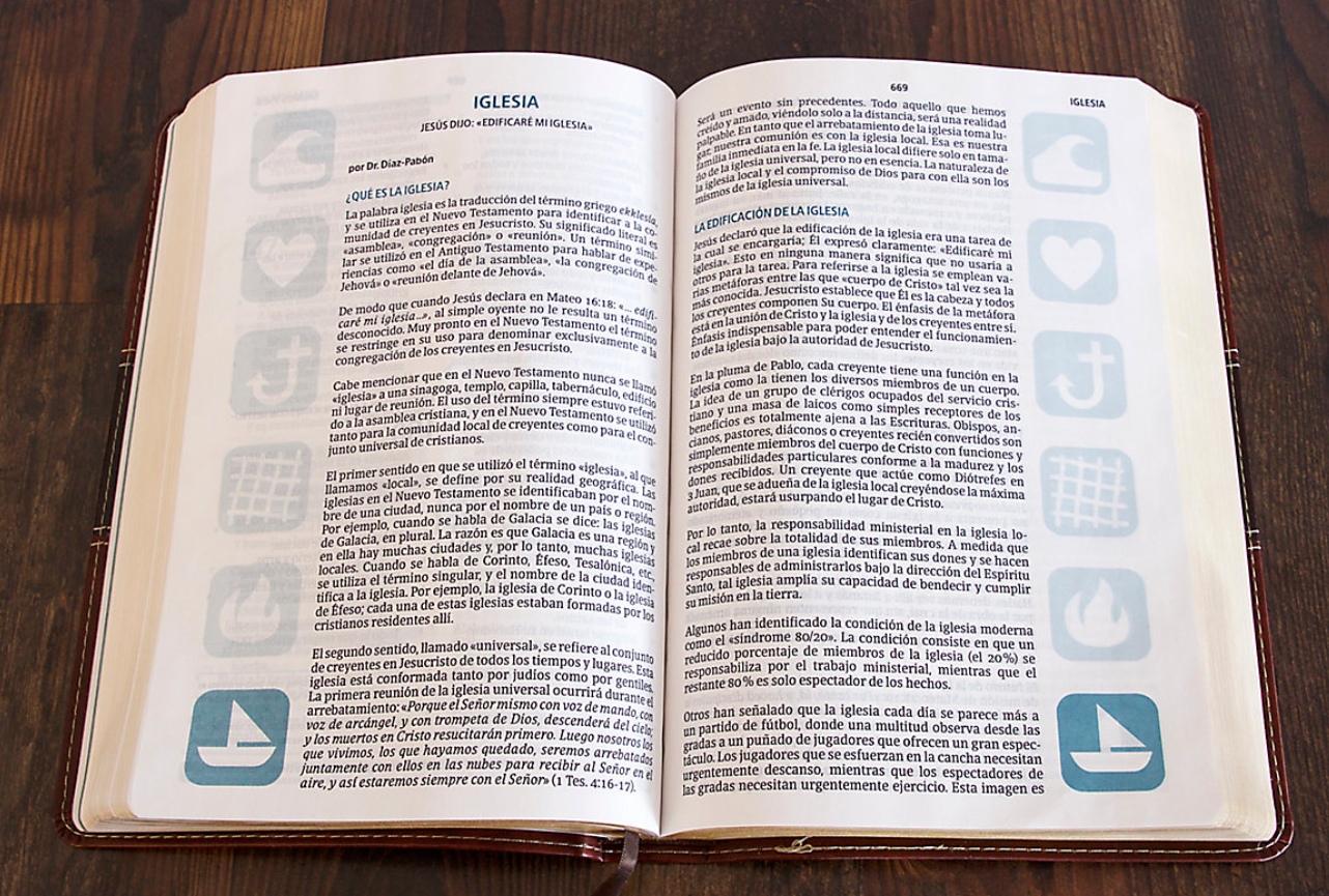 Biblia del Pescador Letra Grande - Caoba Símil Piel - RVR 1960