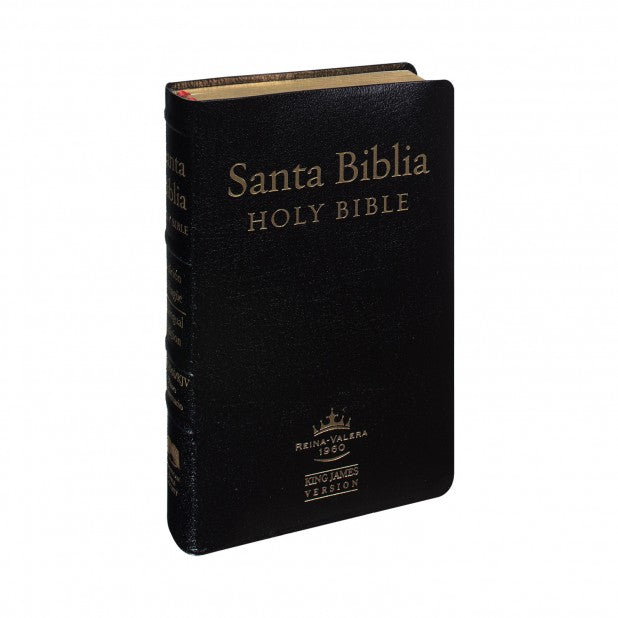Biblia Bilingüe/Bilingual Bible RVR 1960/KJV - Piel Fabricada Negro con Indice