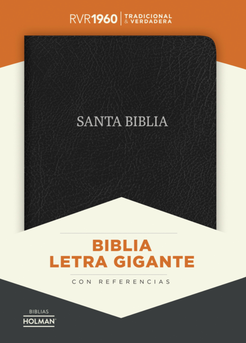 Biblia Letra Gigante - RVR1960 - Negro, Piel Fabricada con Índice