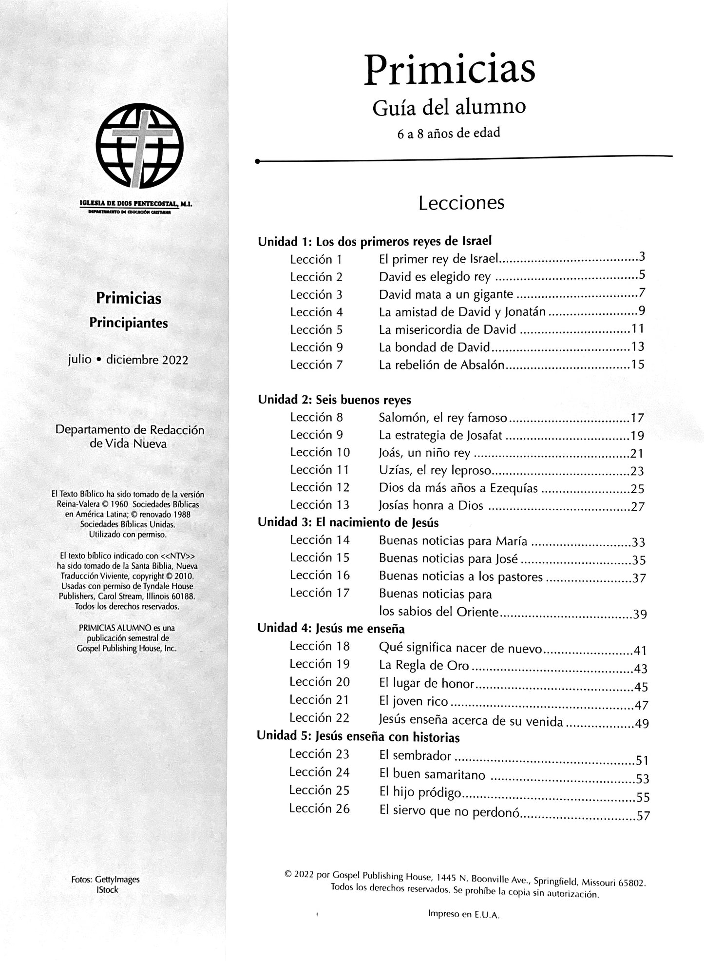 Primicias Alumno - Principiantes 6 a 8 años - Julio a Diciembre 2022