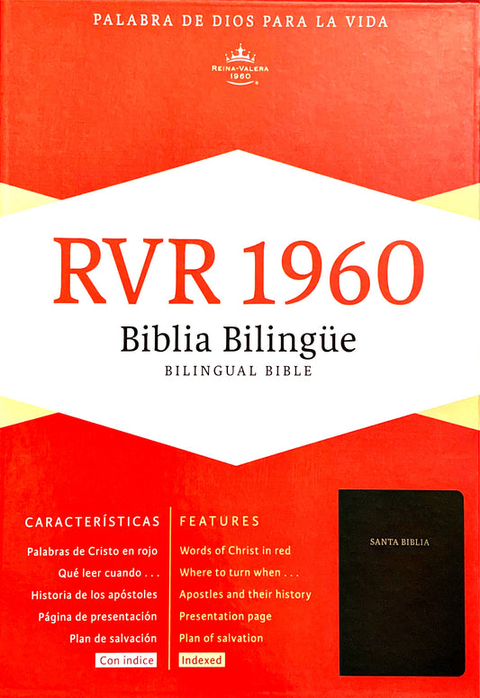 Biblia Bilingüe RVR1960/KJV - Negro, Piel Fabricada con Índice