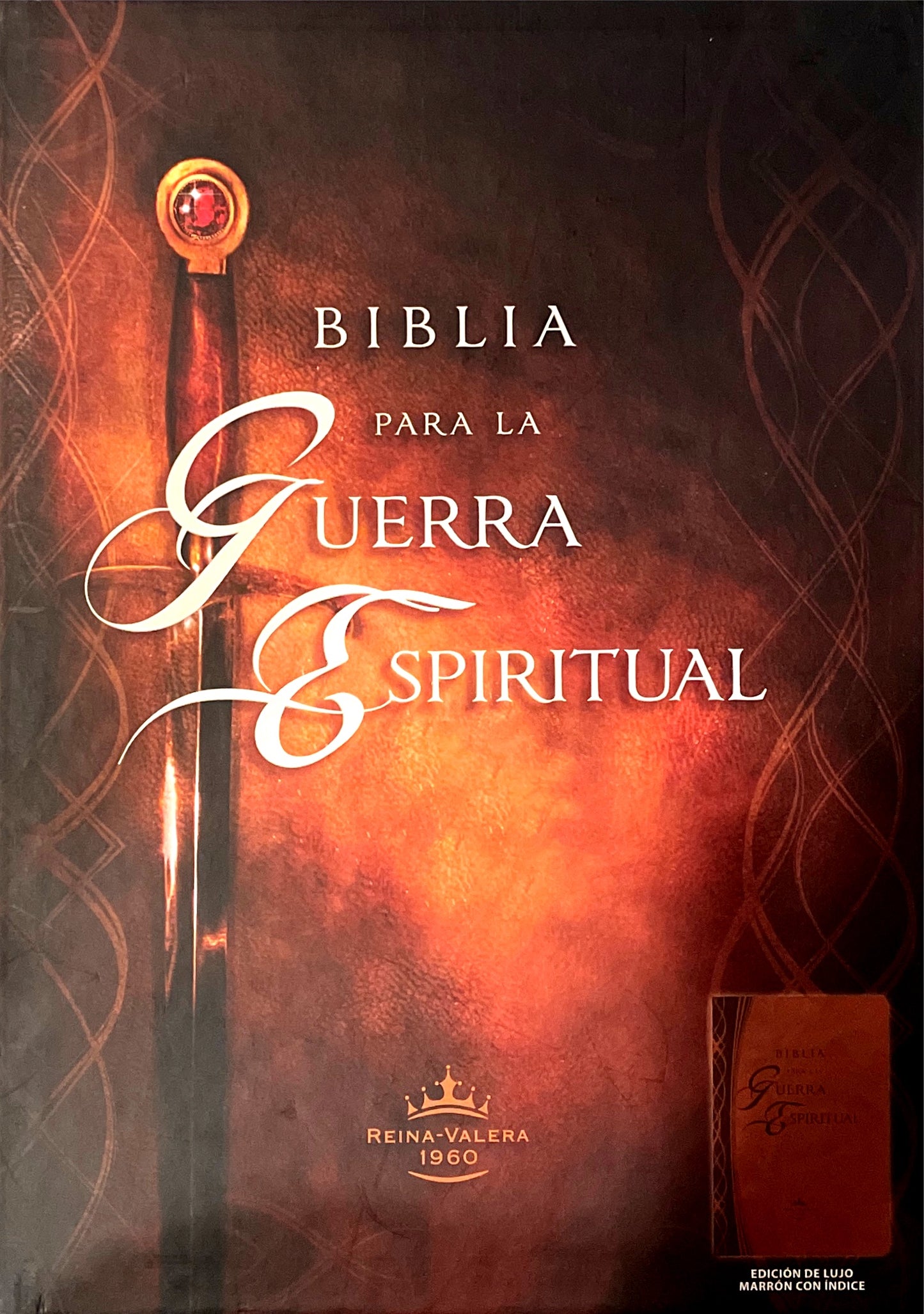 Biblia Para La Guerra Espiritual - RVR1960 - Edición de Lujo - Color Marrón con Índice -