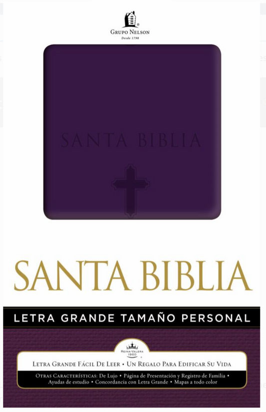 Santa Biblia Letra Grande Tamaño Personal - Color Purpura - Grupo Nelson
