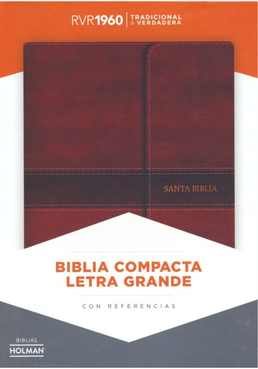 Biblia Compacta Letra Grande - RVR1960 - Marrón, Símil Piel y Solapa con Imán