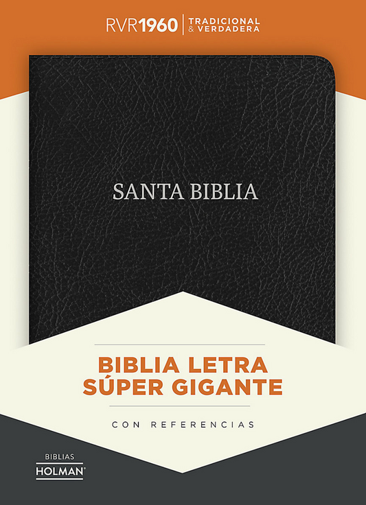 Biblia Letra Súper Gigante - RVR1960 - Negro, Piel Fabricada con Índice