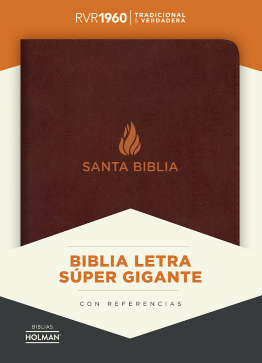 Biblia Letra Súper Gigante - RVR1960 - Marrón, Piel Fabricada