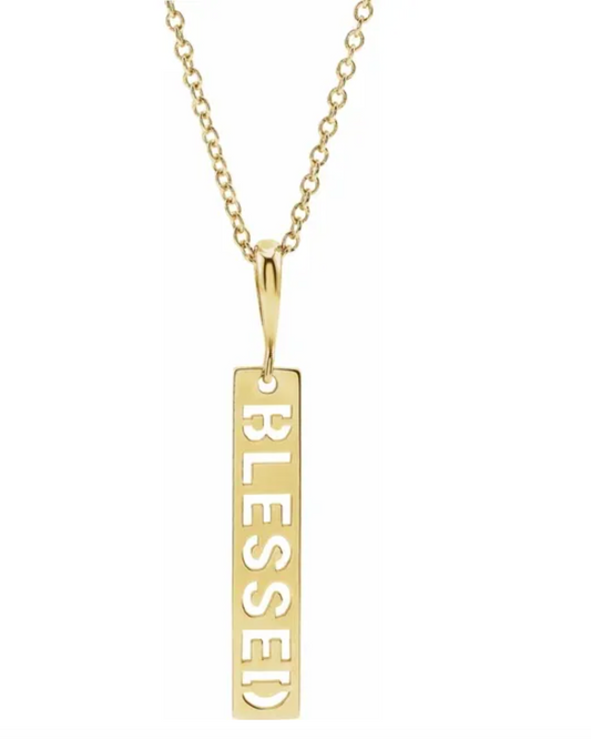 Blessed Bar 16"-18" Necklace - Gold/Oro 14K