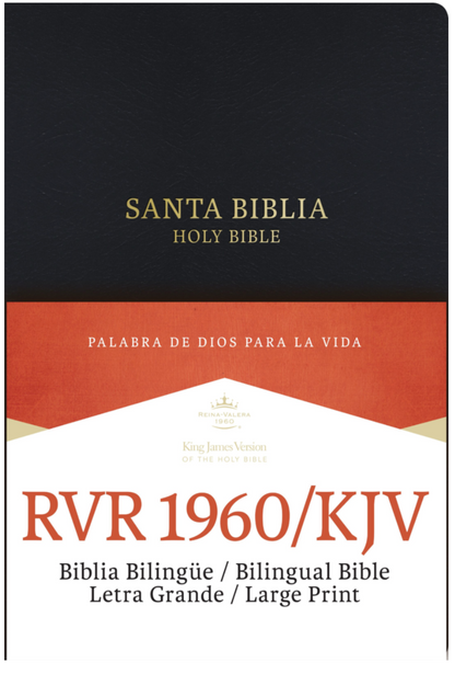 Biblia Bilingüe RVR1960/KJV - Letra Grande - Negro, Imitación Piel con Índice