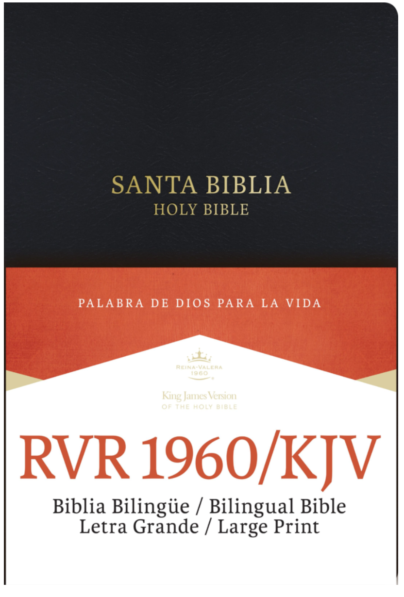 Biblia Bilingüe RVR1960/KJV - Letra Grande - Negro, Imitación Piel