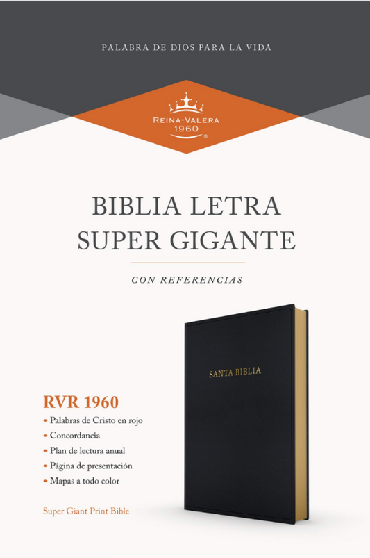 Biblia Letra Super Gigante - Imitación Piel Negro RVR 1960 con Indice
