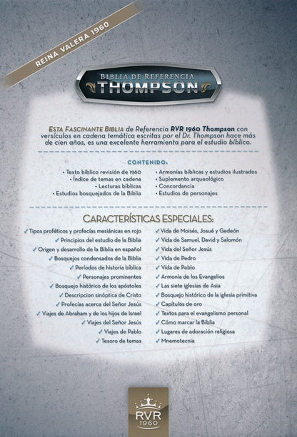 Biblia de Referencia Thompson - RVR1960 - Negro Bonded Leather