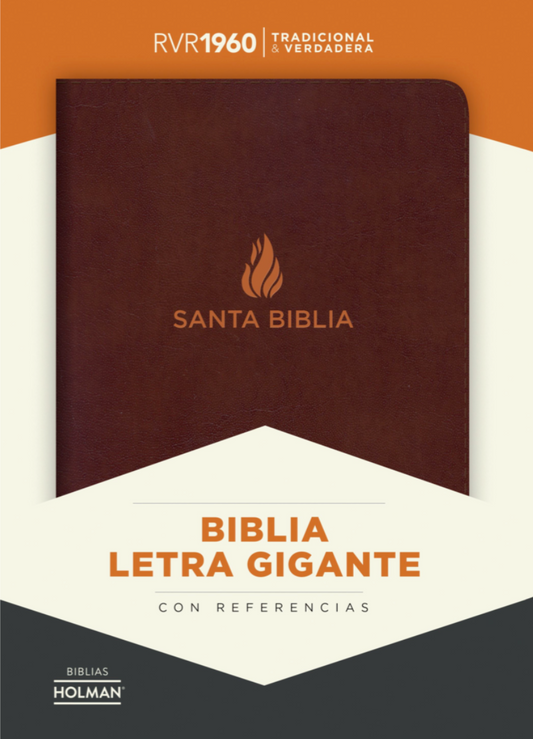 Biblia Letra Gigante - RVR1960 - Marron, Piel Fabricada con Índice