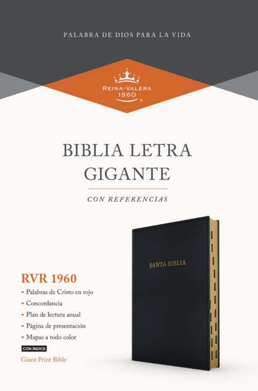 Biblia Letra Gigante - RVR1960 - Negro, Imitación Piel con Índice