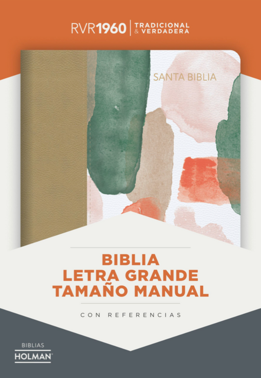 Biblia Letra Grande Tamaño Manual - RVR1960 - Multicolor, Simil Piel c/Indice