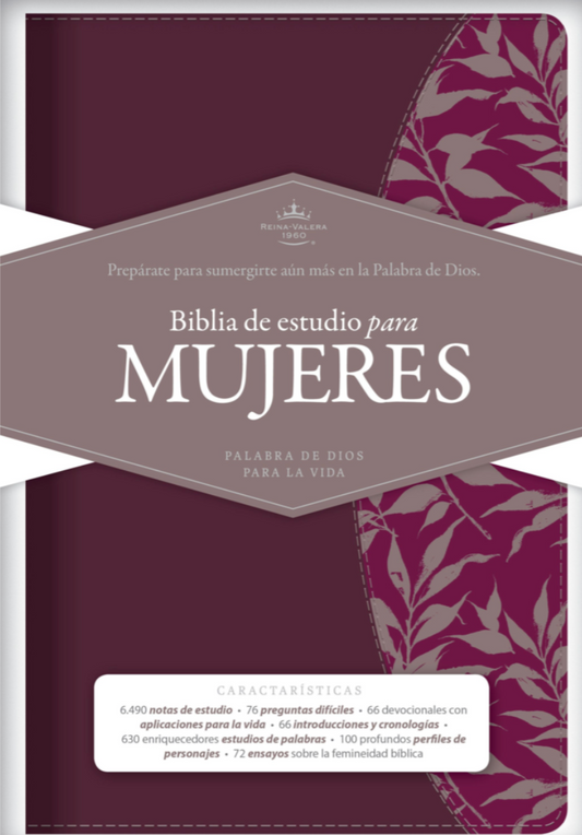 Biblia de Estudio para Mujeres - RVR1960 - Vino Tinto/Fucsia, Símil Piel