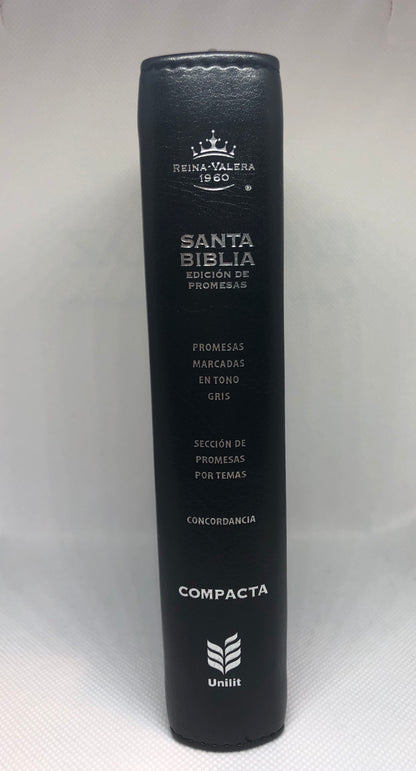Biblia de Promesas Compacta RV60 - Piel Negra con Cierre