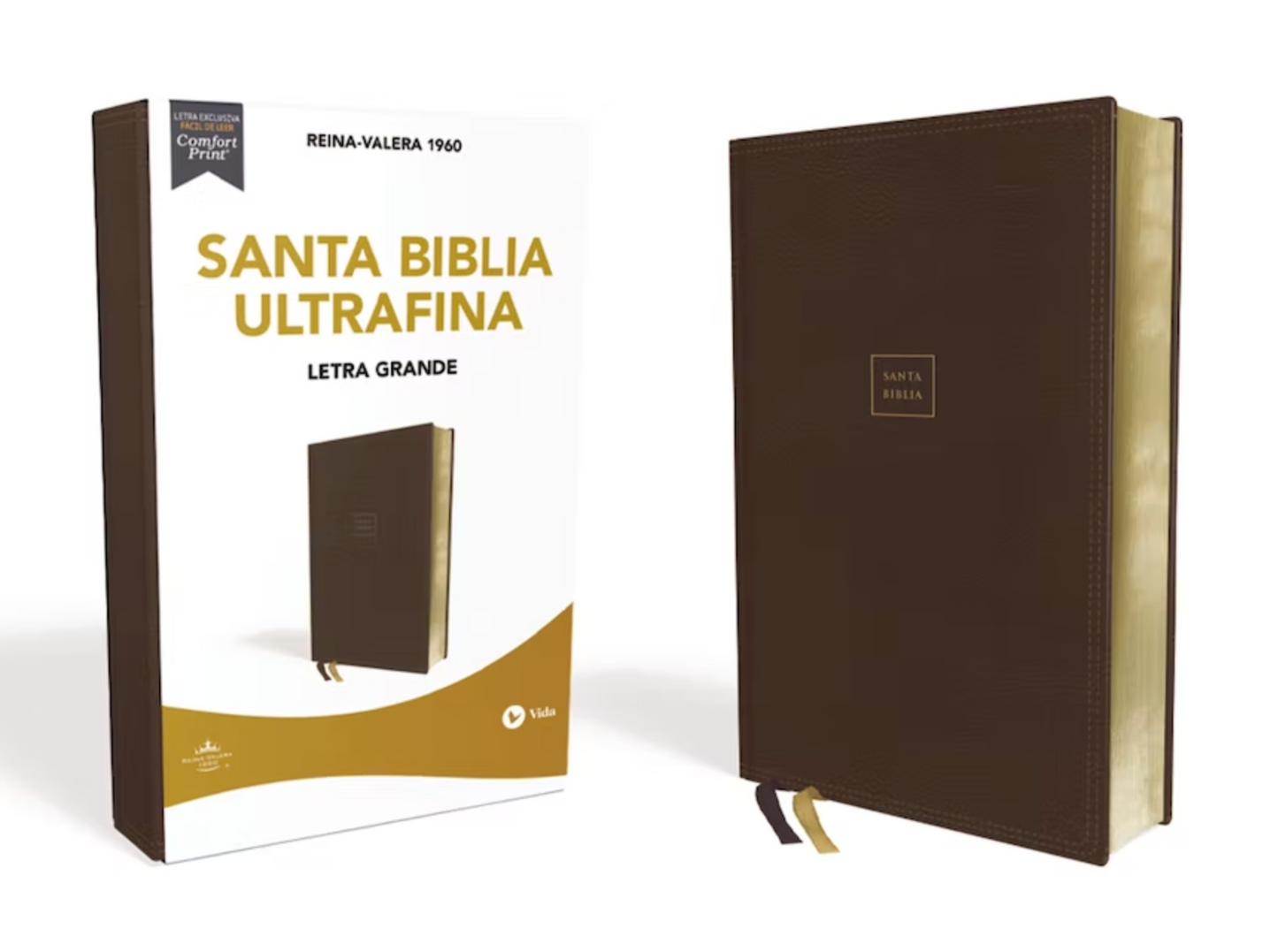 Santa Biblia Ultrafina - Letra Grande - RVR1960 - Café, Leathersoft