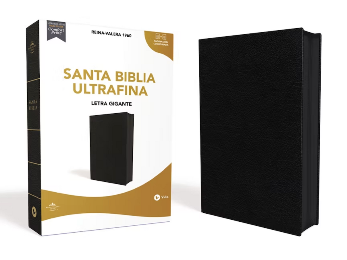 Santa Biblia Ultrafina con Cierre - Letra Gigante - Negro, Piel Fabricada